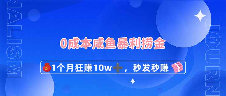 （14257期）0成本闲鱼暴利捞金，1个月狂赚10W+，秒发秒赚新玩法-垣曜资源