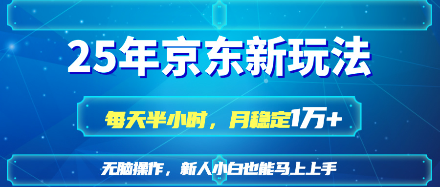 （14309期）25京东新玩法，每天半小时，月稳定1W+-垣曜资源
