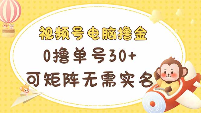 （14220期）视频号电脑撸金 0撸单号30+ 可矩阵 无需实名多号多得-垣曜资源