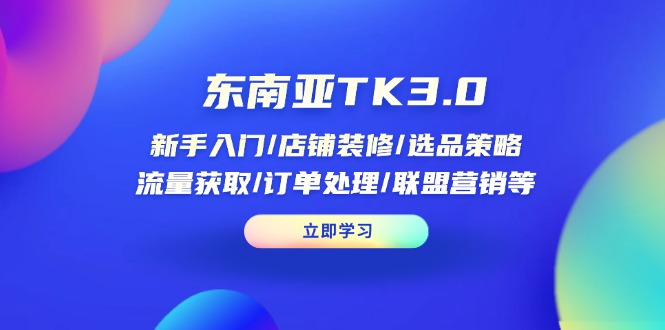 （14208期）东南亚TK3.0：新手入门/店铺装修/选品策略/流量获取/订单处理/联盟营销等-垣曜资源
