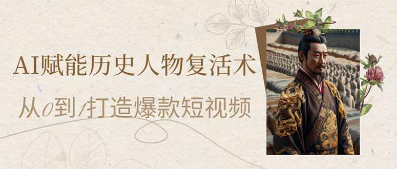 (14311期)AI赋能历史人物复活术:从0到1打造爆款短视频-垣曜资源