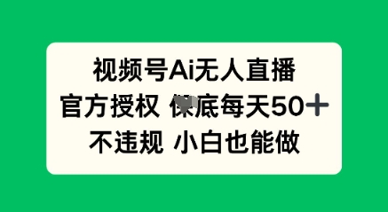 视频号AI无人直播，官方授权  每天50+，不违规 小白也能做-垣曜资源
