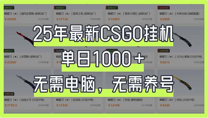 （14178期）25年最新CSGO挂机系统，单日1000+，无需电脑，无需养号，0基础可上手-垣曜资源