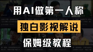 用AI做第一人称独白影视解说，手把手教学，保姆级教程-垣曜资源