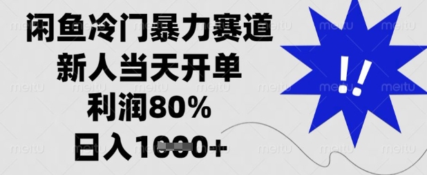 闲鱼冷门暴力赛道，新人当天开单，利润80%，日入数张【揭秘】-垣曜资源